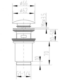 Донный клапан Zorg Antic AZR 1 SL с переливом матовое серебро